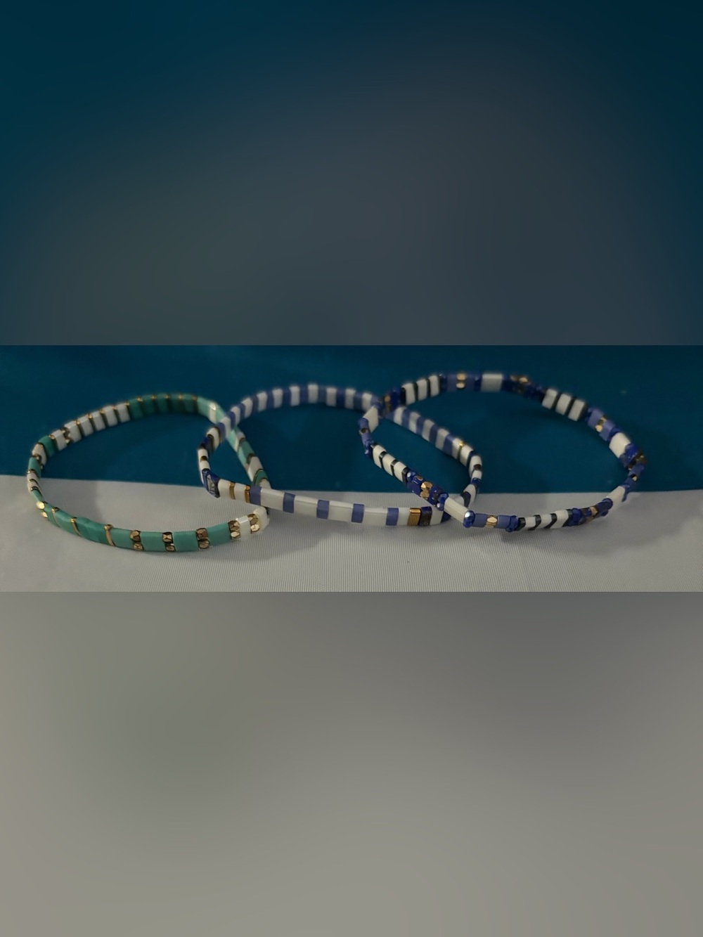 Tila Bead Blue and White Beaded Women’s Bracelet